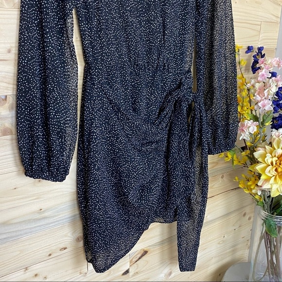 SOLD - Zara Trafaluc Sheer Polka Dot Wrap Dress - Picture 4 of 16